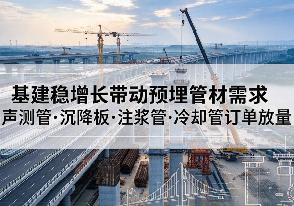 石龙基建稳增长带动预埋监测管材需求，声测管、沉降板、注浆管订单持续放量