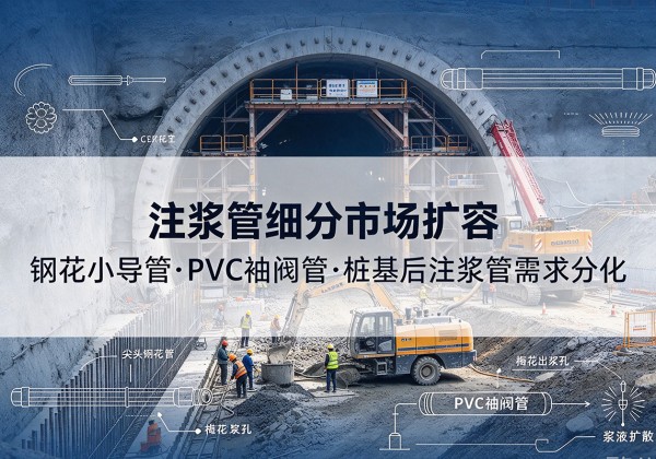石龙注浆管细分市场扩容，隧道钢花小导管、PVC 袖阀管、桩基后注浆管需求分化